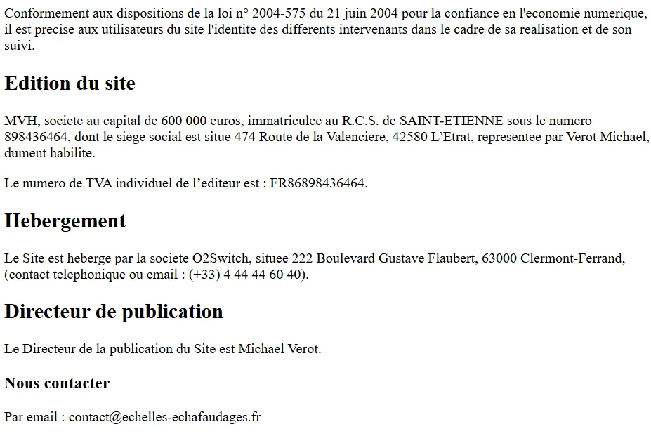 Mentions légales